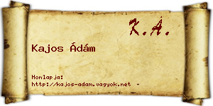 Kajos Ádám névjegykártya